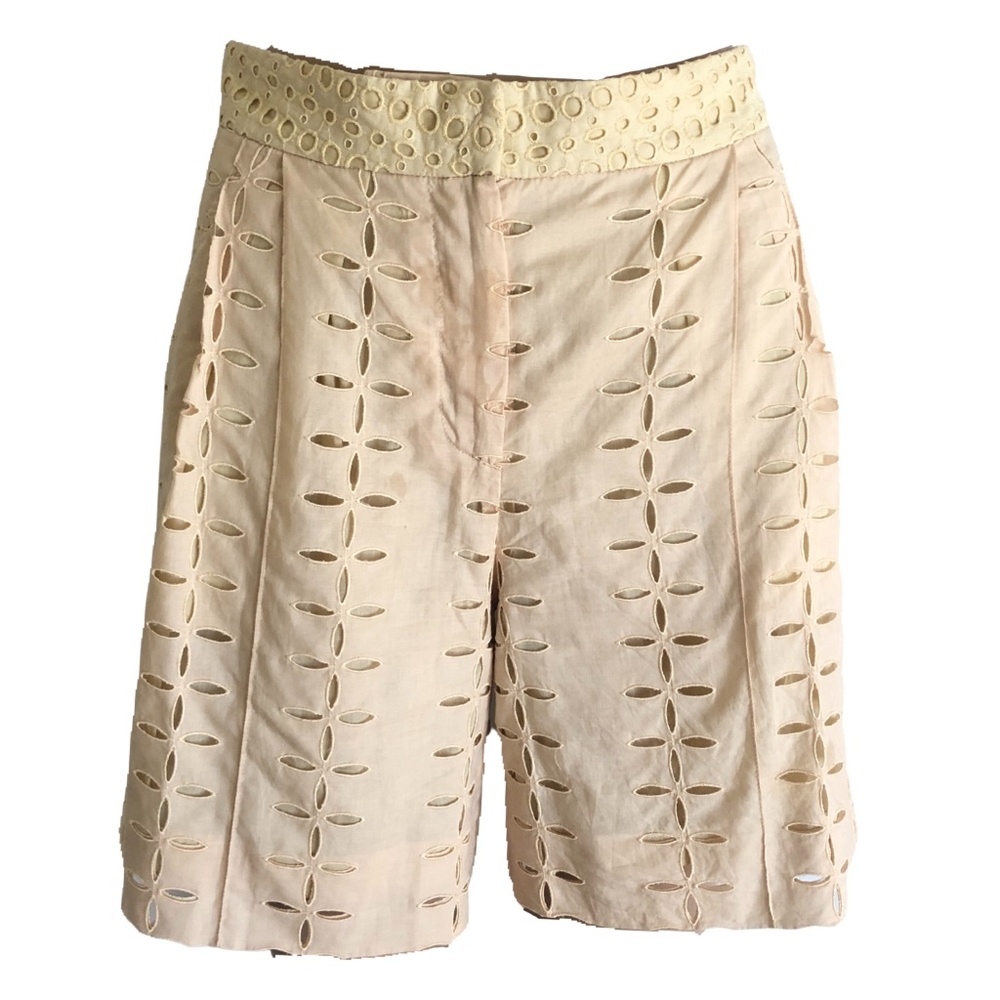 Roberto Cavalli Cream Eyelet Shorts